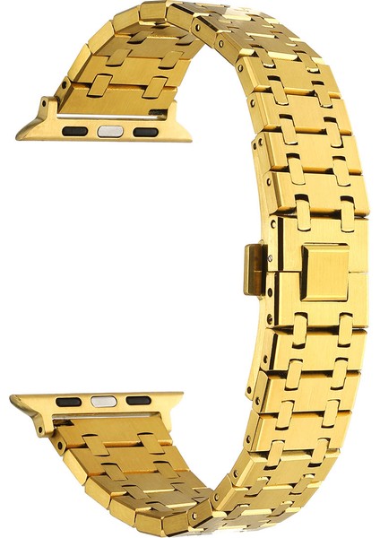 Watch Ultra 49MM Uyumlu Krd-83 Metal Kordon Zyl Gold