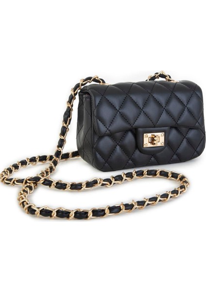 Kadın Çapraz Çanta Kapitone Zincir Detaylı - Siyah fiyatları