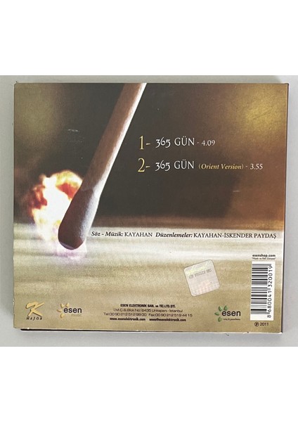 Kayahan 365 Gün Hayatımın Tamamısın CD (Orjnal Dönem Baskı Cd)
