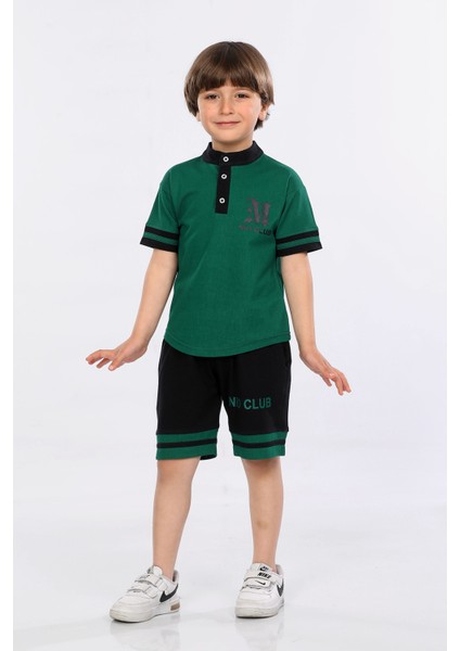 Erkek Çocuk Logolu Tişört ve Şort Lacost Kumaş Ikili Yazlık Takım MRN5109798VF