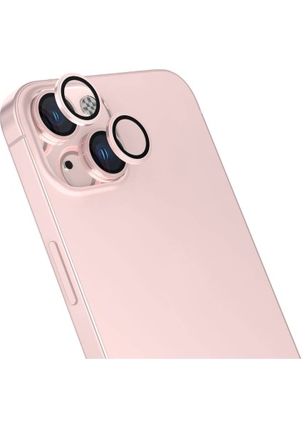 iPhone 15 Uyumlu Zore Cl-15 Parmak Izi Bırakmayan Anti-Reflective Kamera Lens Koruyucu-Pembe