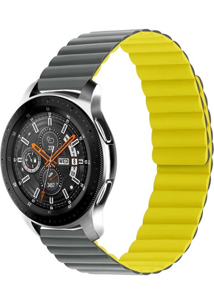Galaxy Watch 46MM Uyumlu Krd-52 Kordon Cpu Gri-Sarı