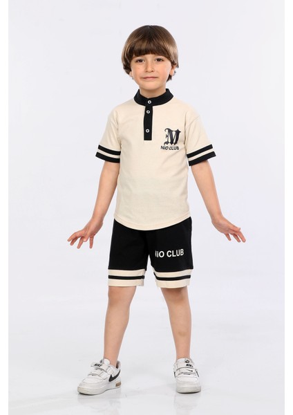 Erkek Çocuk Logolu Tişört ve Şort Lacost Kumaş Ikili Yazlık Takım MRN5109798VF
