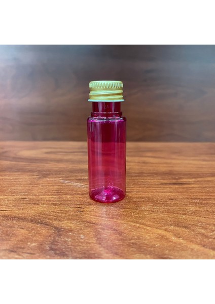 15 cc Pembe Pet Şişe - Contalı Metal Gold Kapaklı x 10 Adet