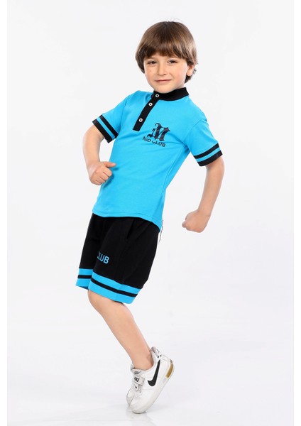 Erkek Çocuk Logolu Tişört ve Şort Lacost Kumaş Ikili Yazlık Takım MRN5109798VF