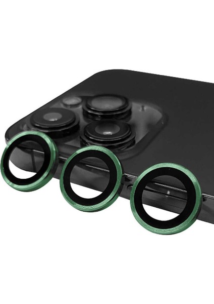 Apple iPhone 14 Pro Uyumlu Zore Cl-07 Kamera Lens Koruyucu-Koyu Yeşil