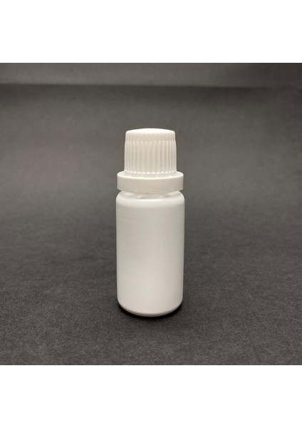 15 cc Plastik Şişe - Kilitli Kapaklı- Mat Beyaz- x 10 Adet