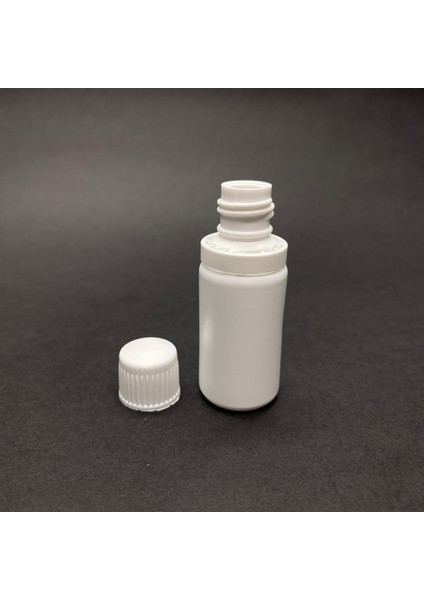 15 cc Plastik Şişe - Kilitli Kapaklı- Mat Beyaz- x 10 Adet