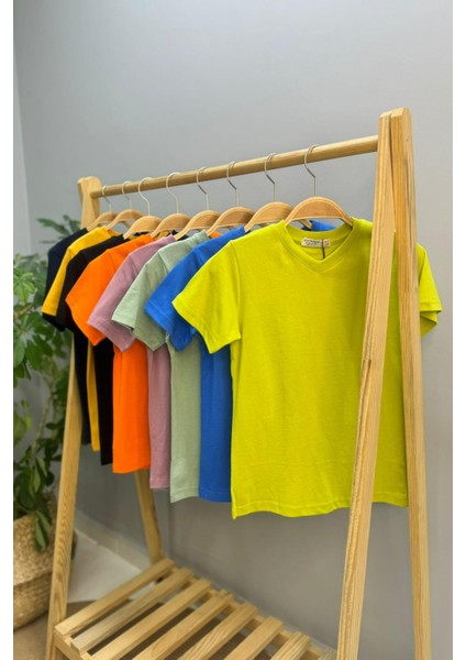Erkek Çocuk Basic Kısa Kol T-Shirt 9187 Gülkurusu