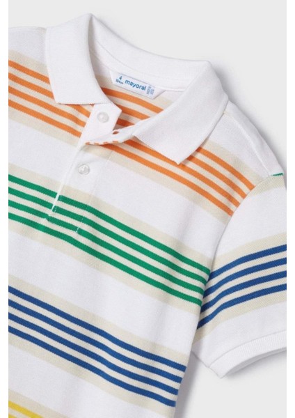 Erkek Çocuk 3-9 Yaş Çizgili Kısa Kol Lakos T-Shirt 3108 fırsatları