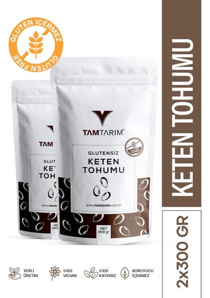 2 Adet - Glutensiz Keten Tohumu 300 gr