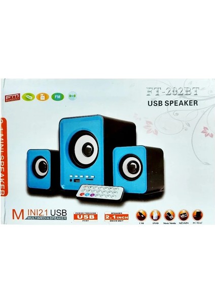 Ft 202BT 2.1 Mını USB Speaker Bluetooth Hoparlör