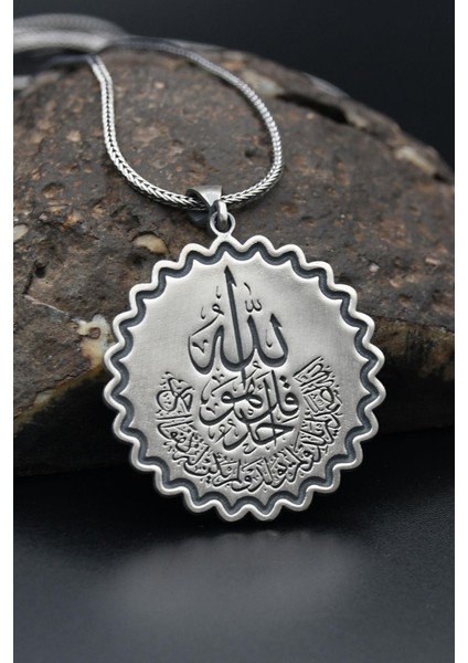 Gümüş Ihlas Suresi 925 Ayar Gümüş Kolye Zincir