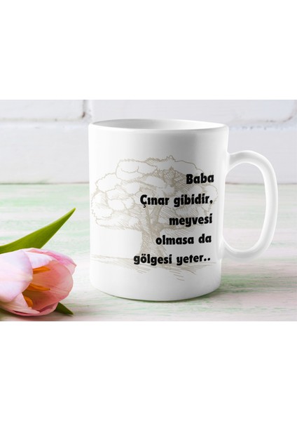 Evimizin Çınarı Canım Babam Yazılı Hediyelik Kupa Bardak