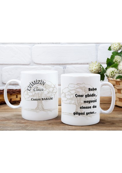 Evimizin Çınarı Canım Babam Yazılı Hediyelik Kupa Bardak modelleri