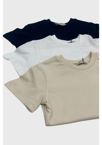 Mojo Çocuk Basic Kısa Kol Tshirt 5372 Krem fiyatları