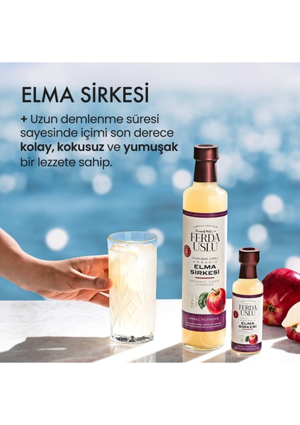 Fermente Mutfağım Organik Içimlik Elma Sirkesi - Doğal Fermantasyon 1 Yıl Dinlendirilmiş Apple Cider Vinegar 5 Adet x 500 ml