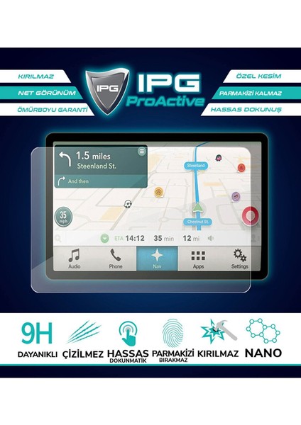 Ford 2021-2024 F-150 Lightning Xlt Pro 12 Inch Navigasyon Için 9h Nano Ipg Proactive Ekran Koruyucu