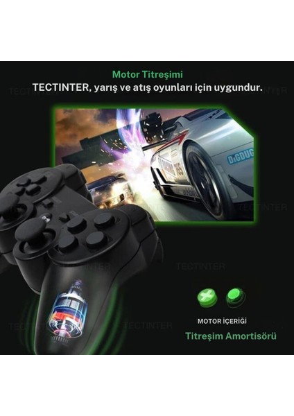 P3 Doubleshock Ps3 Playstation 3 Için Uyumlu Kablosuz Titreşimli Oyun Kolu Gamepad Joystick controller Siyah