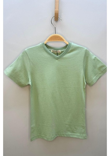 Erkek Çocuk Basic Kısa Kol T-Shirt 9187 Mint