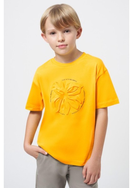 Erkek Çocuk 8-16 Yaş Kısa Kol T-Shirt 6040 Sarı