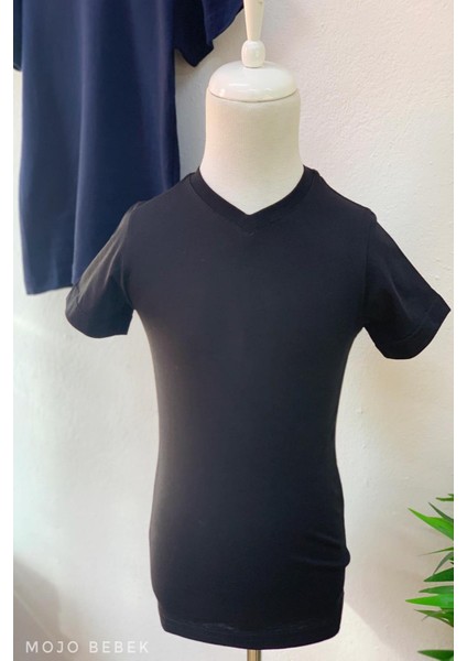 Erkek Çocuk Basic Kısa Kol T-Shirt 9187 Siyah indirimleri