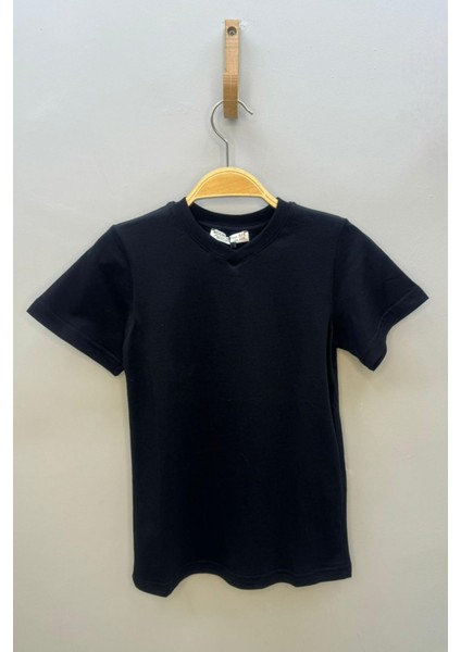 Erkek Çocuk Basic Kısa Kol T-Shirt 9187 Siyah