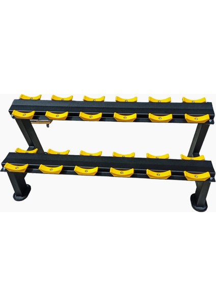 12'li Dumbell Standı / Dumbell Rack / Dumbell Sehpası Sarı-Siyah