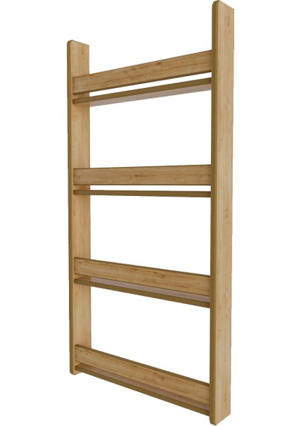 Zeo Wood Design Montessori 4 Raflı Mdf Çocuk Kitaplığı 120*60 cm - Safir Meşe