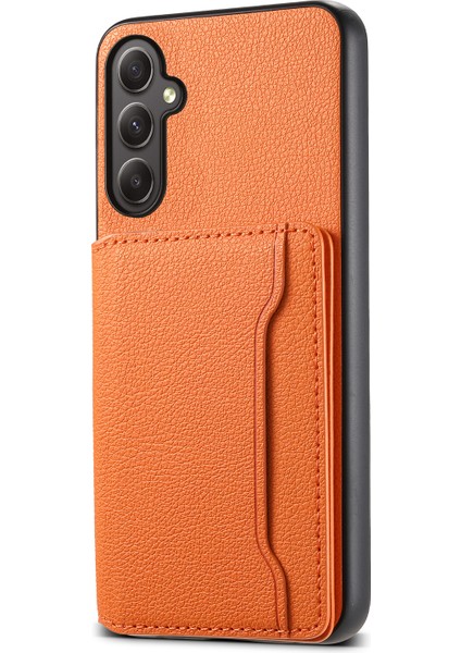 Samsung Galaxy A35 5g Kickstand Kart Yuvaları Deri+Pc+Tpu Hibrit Kapak (Yurt Dışından)