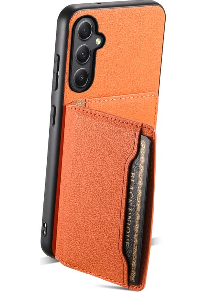 Samsung Galaxy A35 5g Kickstand Kart Yuvaları Deri+Pc+Tpu Hibrit Kapak (Yurt Dışından)
