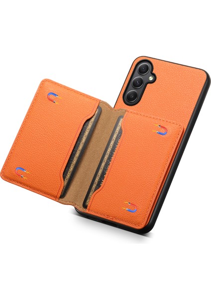 Samsung Galaxy A35 5g Kickstand Kart Yuvaları Deri+Pc+Tpu Hibrit Kapak (Yurt Dışından)