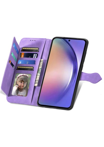 Samsung Galaxy A35 5g Pu Deri Standlı Fermuarlı Cep Telefonu Kılıfı Askılı (Yurt Dışından)