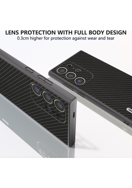 Samsung Galaxy S24 Ultra Karbon Fiber Doku Pu Deri+Pc+Tpu Telefon Kapağı (Yurt Dışından) fırsatları