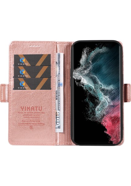 Samsung Galaxy S22 Ultra 5g Litchi Dokulu Deri Cüzdan Telefon Kılıfı (Yurt Dışından)