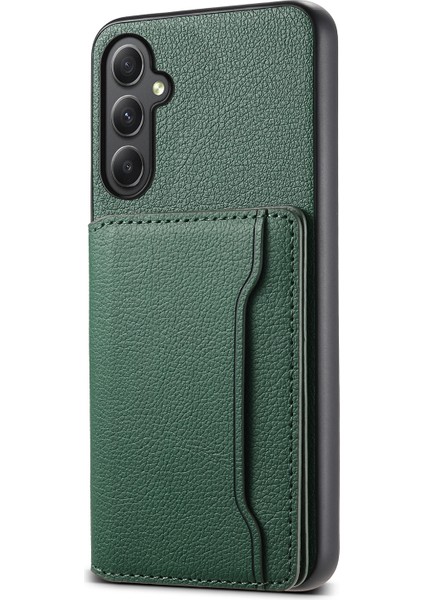 Samsung Galaxy A35 5g Kickstand Kart Yuvaları Deri+Pc+Tpu Hibrit Kapak (Yurt Dışından)
