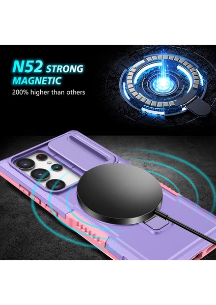 Samsung Galaxy S22 Ultra 5g Manyetik Telefon Kılıfı Pc + Tpu Kickstand Kabuk (Yurt Dışından) fırsatları