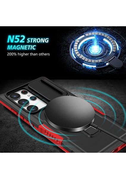 Samsung Galaxy S22 Ultra 5g Manyetik Telefon Kılıfı Pc + Tpu Kickstand Kabuk (Yurt Dışından) fiyatları