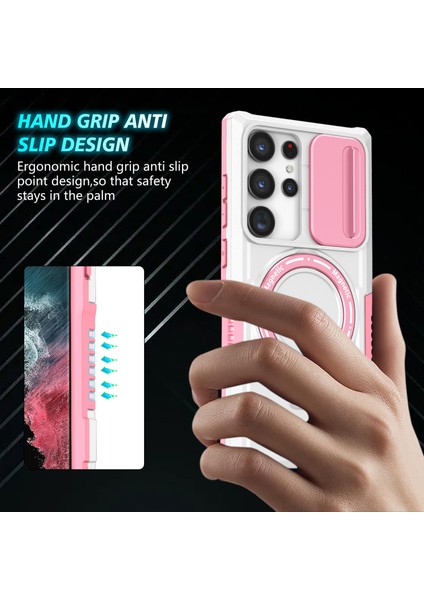 Samsung Galaxy S22 Ultra 5g Manyetik Telefon Kılıfı Pc + Tpu Kickstand Kabuk (Yurt Dışından) modelleri