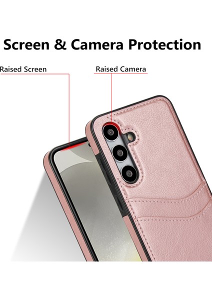 Samsung Galaxy S24 Plus Kart Yuvası Tasarımı Kabuk Toz Geçirmez Pu + Tpu Telefon Kapağı (Yurt Dışından)