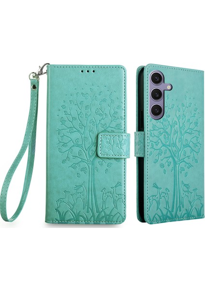 Samsung Galaxy S24 Plus Deri Flip Cüzdan Kart Yuvaları Telefon Kapağı (Yurt Dışından)