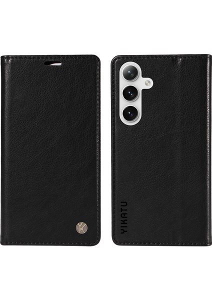 Samsung Galaxy S24 Plus Cüzdan Kılıf Litchi Dokulu Deri Flip Telefon Kapağı (Yurt Dışından)