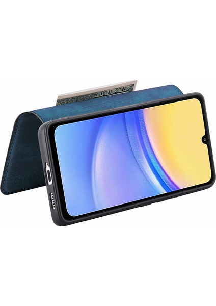 Samsung Galaxy A15 4g / 5g Retro Deri Stand Rfıd Engelleme Çıkarılabilir Telefon Kapağı (Yurt Dışından)