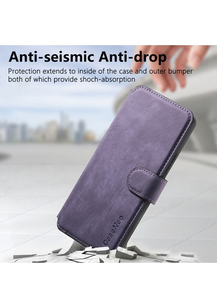 Samsung Galaxy A15 4g / 5g Retro Deri Stand Rfıd Engelleme Çıkarılabilir Telefon Kapağı (Yurt Dışından)