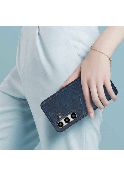 Samsung Galaxy S24 Plus Kart Yuvası Tasarımı Kabuk Toz Geçirmez Pu + Tpu Telefon Kapağı (Yurt Dışından)