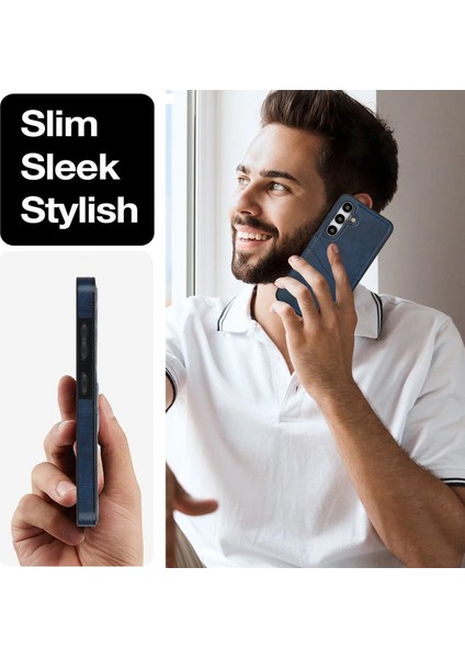 Samsung Galaxy S24 Plus Kart Yuvası Tasarımı Kabuk Toz Geçirmez Pu + Tpu Telefon Kapağı (Yurt Dışından)