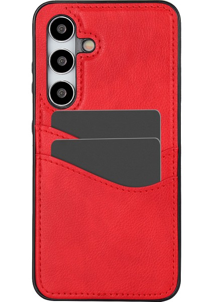 Samsung Galaxy S24 Plus Kart Yuvası Tasarımı Kabuk Toz Geçirmez Pu + Tpu Telefon Kapağı (Yurt Dışından)