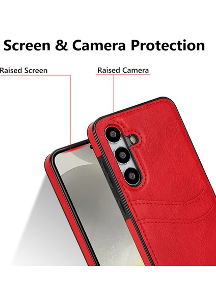 Samsung Galaxy S24 Plus Kart Yuvası Tasarımı Kabuk Toz Geçirmez Pu + Tpu Telefon Kapağı (Yurt Dışından)