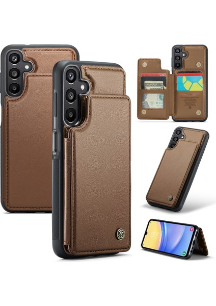Samsung Galaxy A15 4g / 5g Deri Rfıd Engelleme Çubuğu Arka Kapak (Yurt Dışından)