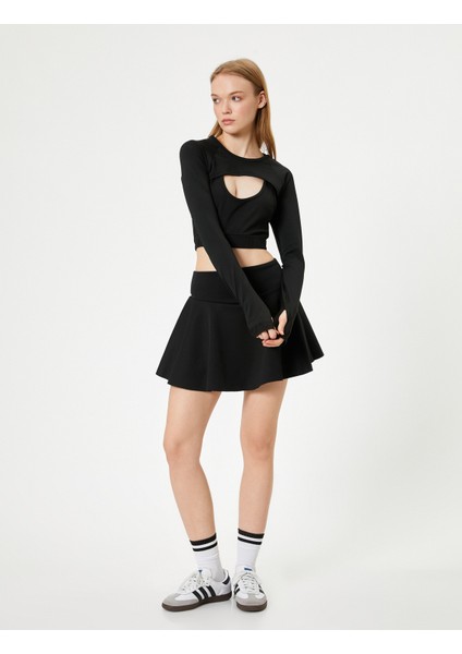 Mini Şort Etek Spor Yüksek Bel Slim Fit